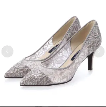 TALANTON by DIANA 스톤 장식 튤 레이스 시어 펌프스