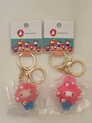오사카 간사이 만박 산리오 먀쿠먀쿠 클리어 컬러 키링 2개 세트