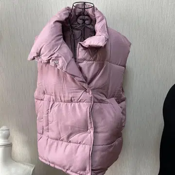 New Oversized Puffer Vest M Size Pink