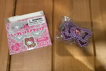 산리오 갸루 고양이 시크릿 헤어 클립 쿠로미