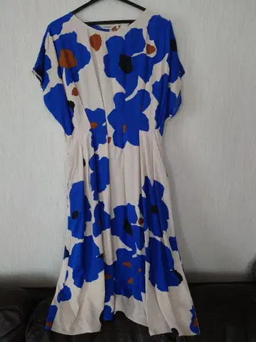 marimekko 플라워 프린트 반팔 원피스