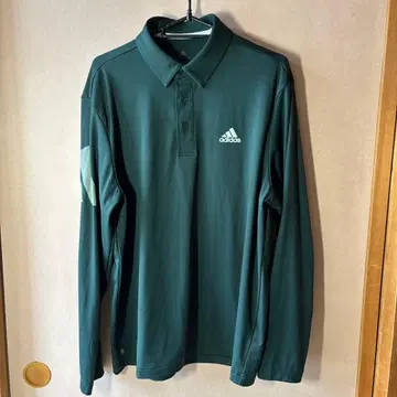 [ 컨디션 최상 ] 아디다스 골프 긴팔 피케 셔츠 그린 L 사이즈