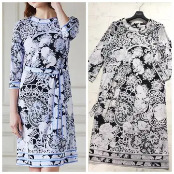 새상품급 LEONARD 레오나르 칸칸 스트레치 벨트 원피스