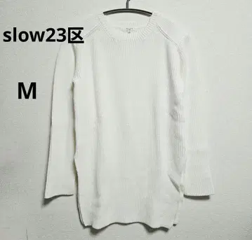 SLOW23 화이트 니트 스웨터 38 M 사이즈