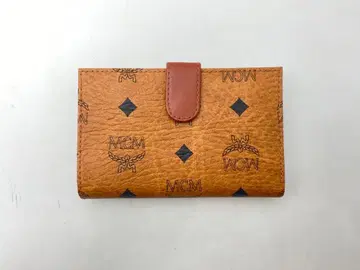 MCM 이단 접이식 지갑 새상품급 브라운/박스 있음