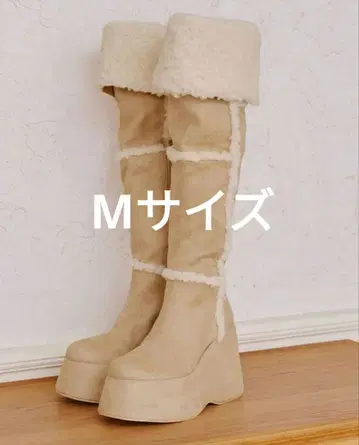 다리치 페이크 무스탕 니하이 부츠 아이보리 M