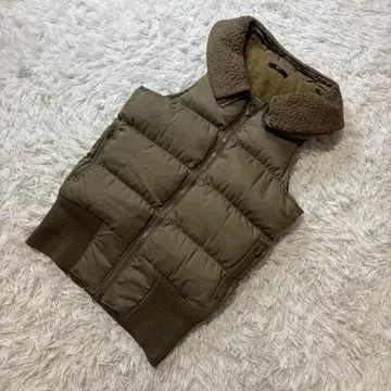 SLY 충전솜 다운 베스트 M 사이즈 플리스 포함 올리브 그린