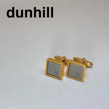 [ 레어 ] dunhill 던힐 스퀘어 커프스 골드 x 실버 d로고