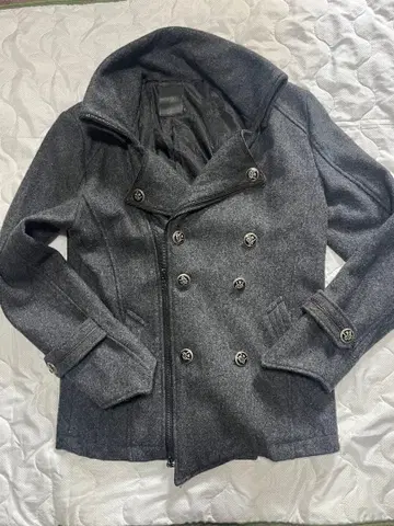 00s archive Midas 피코트 사이즈 2 버튼 각인 안감 무늬