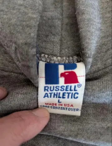 RUSSELL 90s USA 그레이 후드티 후디