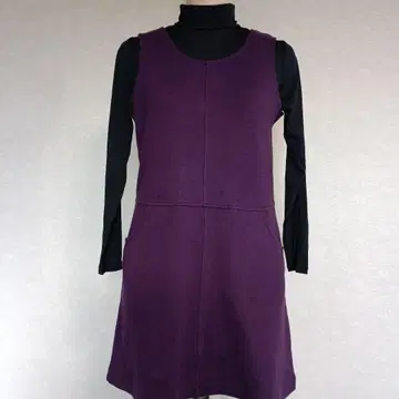 퍼플 점퍼 스커트 사이드 포켓 포함