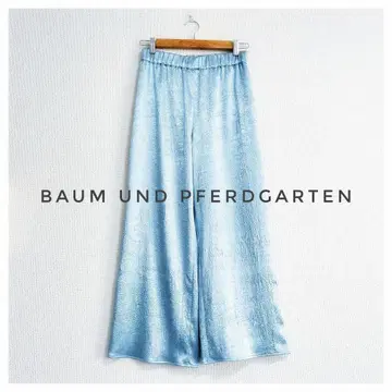 새상품 택 BAUM UND PFERDGARTEN 후쿠레 자카드 새틴 팬츠