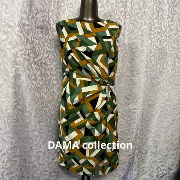 DAMA collection 기하학 패턴 슬리브리스 무릎 기장 원피스