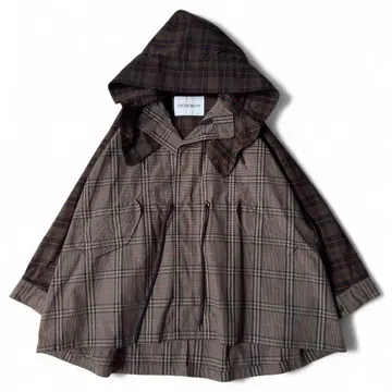 컨디션 최상 22AW  체크 마운틴 후드티 후드 브라운