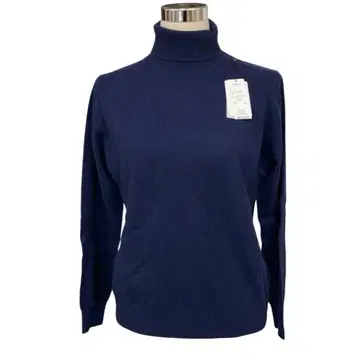 타카시마야 캐시미어 100% 니트 스웨터 터틀넥 네이비 LL