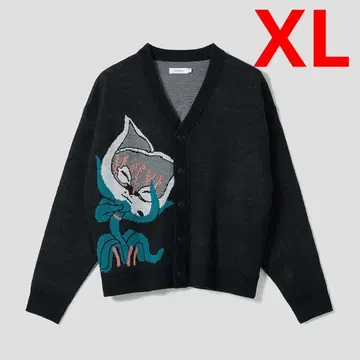 그라니프 죠죠의 기묘한 모험 네코쿠사 자카드 니트 가디건 XL