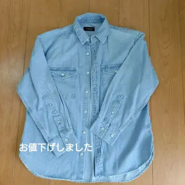 Le Denim 긴팔 데님 셔츠 라이트 블루