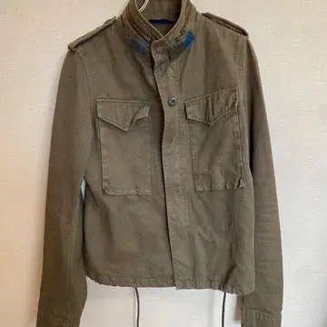 올리브 그린 밀리터리 자켓 스탠드 카라