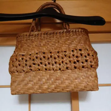 내추럴 브라운 뜨개질 바스켓백