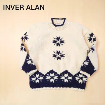 inver allan 니트 스웨터 스코틀랜드제 울 브라운 택