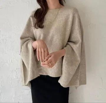 erme 판초 2way 니트 베이지