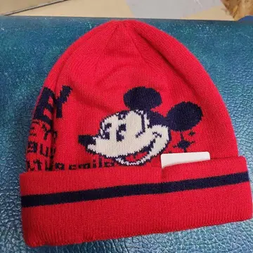 새상품급 빈티지 90s 미키마우스 니트 모자 빨간색