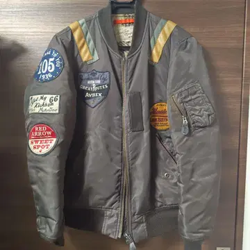 AVIREX MA-1 자켓 그레이 패치 포함