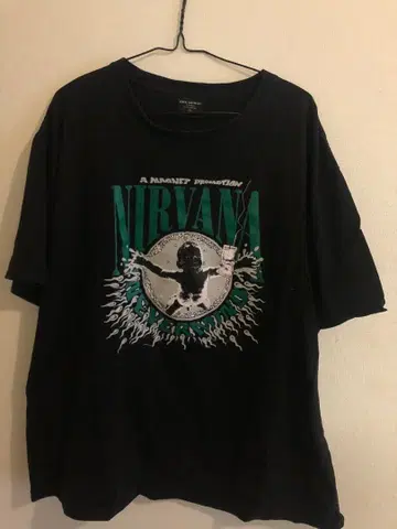 닐바나 t셔츠 XL 사이즈 락t 그린