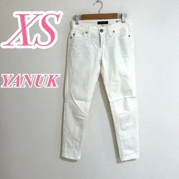 YANUK 야누크 화이트 스키니 데님 팬츠 XS 면 폴리