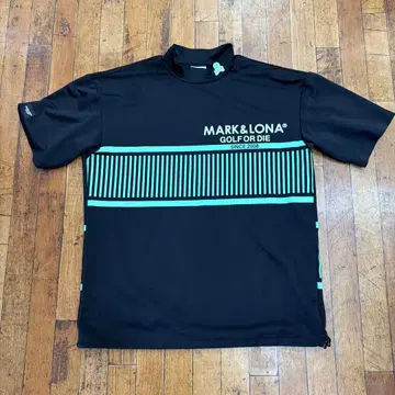 MARK & LONA 모크넥 셔츠 블랙/민트 사이즈 48