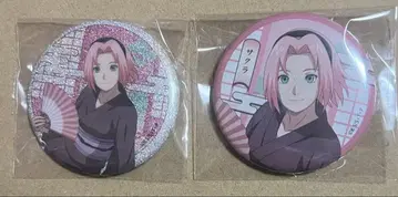 NARUTO 캔뱃지 사쿠라 2종 글리터 레어 느긋하게 하자구!