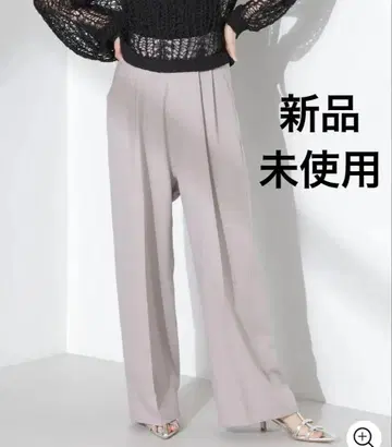 [택 포함 새상품] NANO universe 투 턱 와이드 팬츠 그레이지