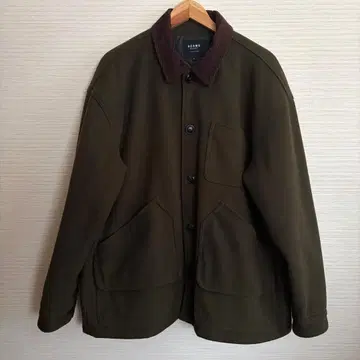 BEAMS HEART 멜톤 커버올 자켓 올리브