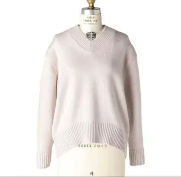 드로어 Drawer V넥 니트 옅은 핑크 7G 천축 편직 사이즈 1