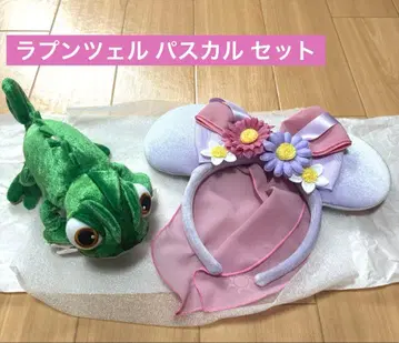디즈니 라푼젤 머리띠 파스칼 봉제 인형 어깨 위 파스칼