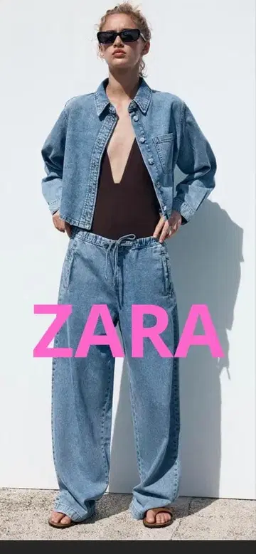 ZARA 크롭 데님 셔츠