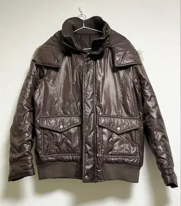 famock 패딩 자켓 후드 부착 브라운 남성용 L 밀리터리풍