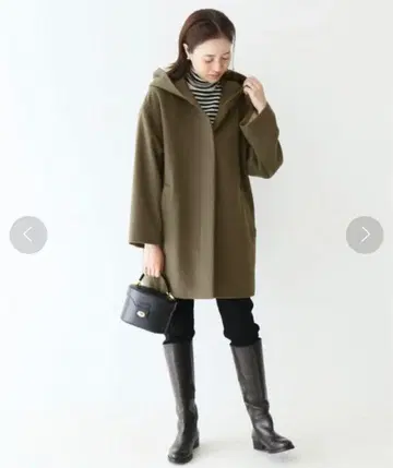 새상품급 SLOBE IENA 소프트 멜톤 숏 후드 코트 38