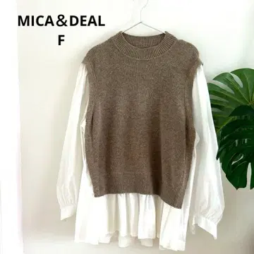 MICA&DEAL 운모 니트 베스트 도킹 블라우스 F 긴팔