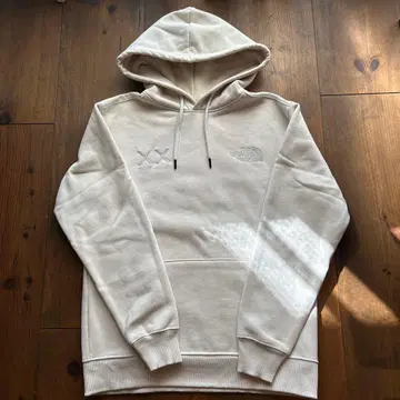 THE NORTH FACE x KAWS 후드 부착 후드티 크림색