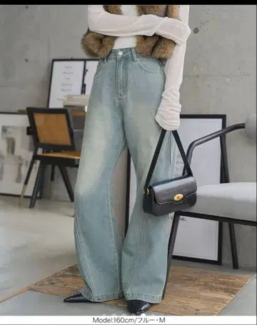 [ 완판 ] 압도적 슬림 커브 데님 팬츠 고베 레터스 블루