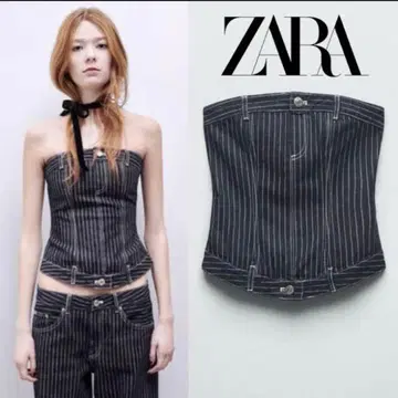ZARA 스트라이프 뷔스티에 타이트핏 XS