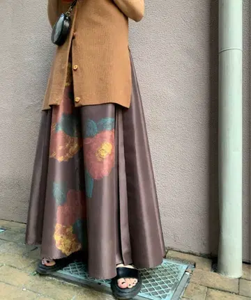 ameri vintage 비대칭 플리츠 스커트