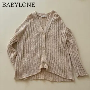 BABYLONE 바빌론 V넥 리브 가디건