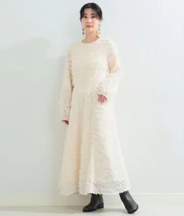 Ray BEAMS 아이보리 프릴 원피스