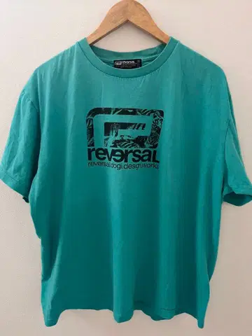 리버설 터콰이즈 로고 티셔츠 XL 남성용