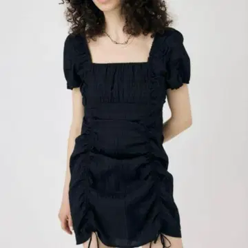 moussy 개더 리본 미니 드레스 M 사이즈