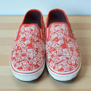 VANS 슬립온 올 패턴 레드 OFF THE WALL 반스 27cm
