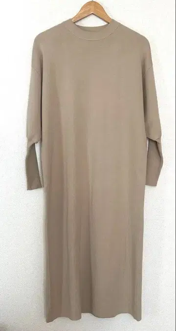 라운지 드레스 베이지 롱 원피스 긴팔 프리 사이즈