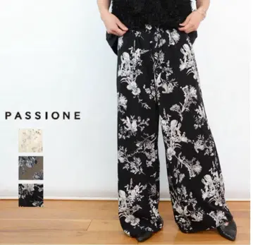 택 포함 새상품 [PASSIONE] 와이드 팬츠 블랙